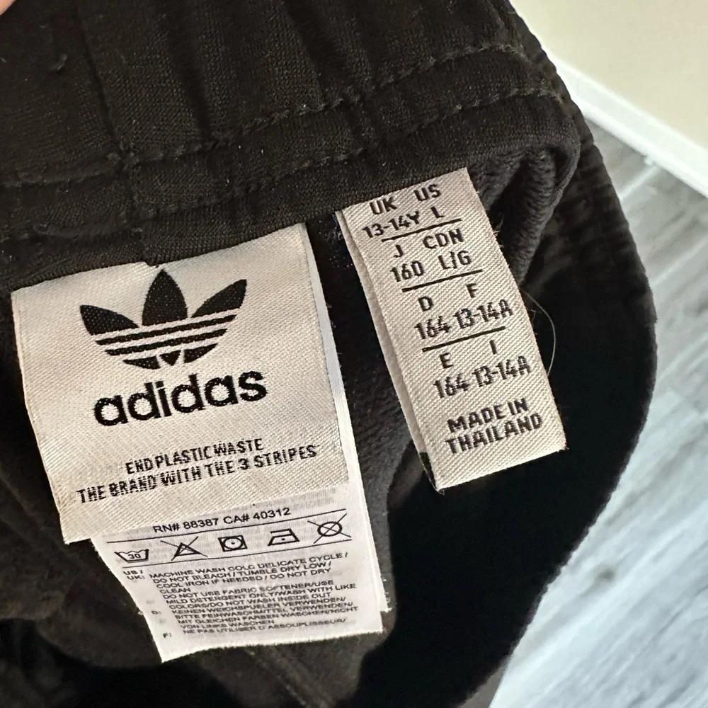 Adidas Kids Black Joggers with Pink and Green Accents - Picture 9 of 16